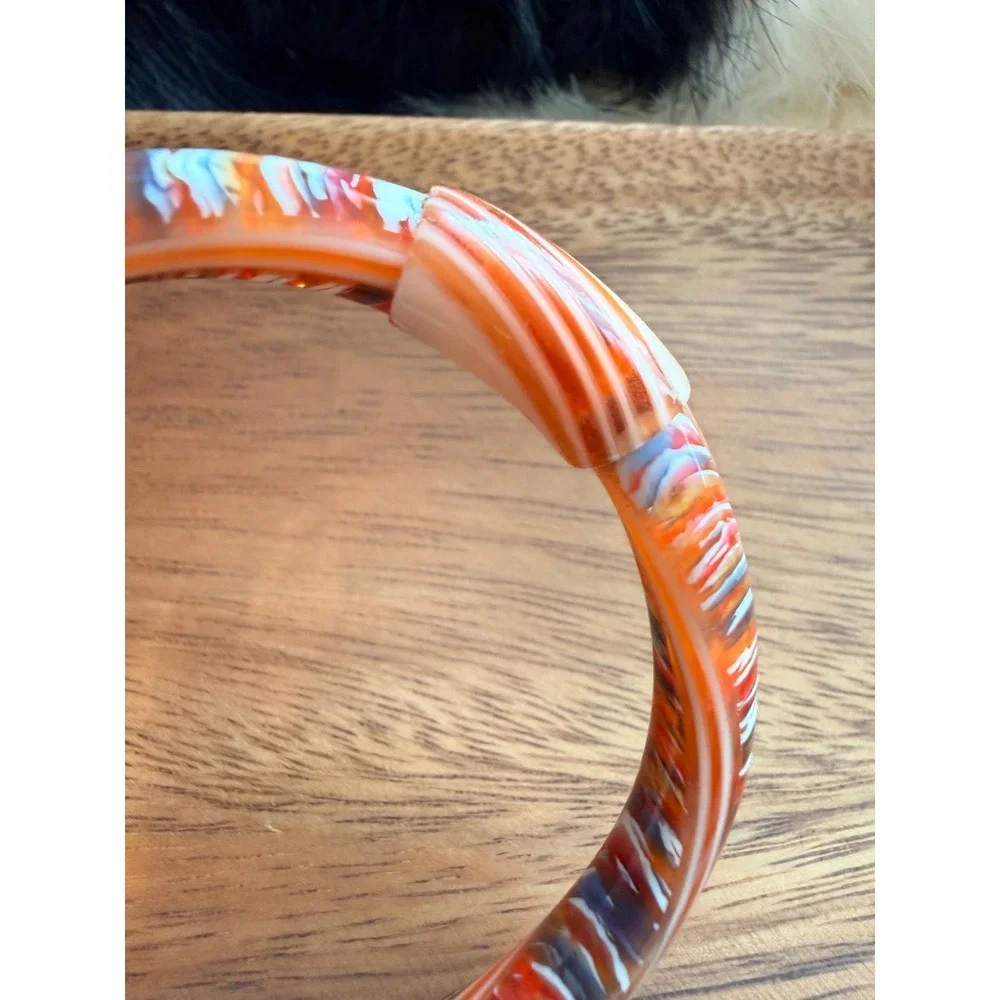 Lea‎ Stein Paris Layered Knot Bead Bangle Bracelet Mid Century RARE